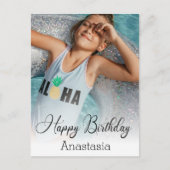 Gelukkige verjaardag Moderne kalligrafie fotokaart Briefkaart (Voorkant)