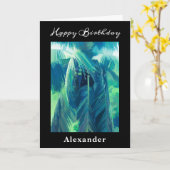 Gelukkige Verjaardag Moderne Kunst Tropische Bomen Kaart (Gele Bloem)