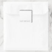 Gelukkige Verjaardag Moderne Luxe Zilveren Glitter Vierkante Sticker (Tas)
