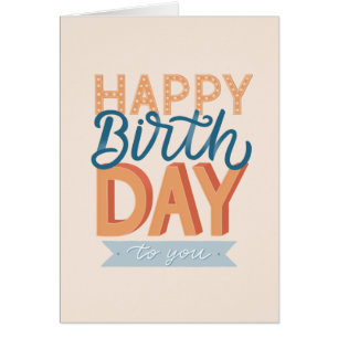 Gelukkige verjaardag. Moderne typografie met een v