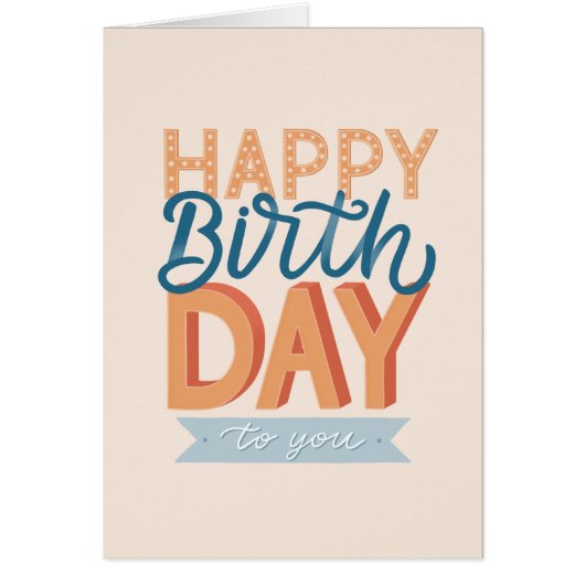 Gelukkige verjaardag. Moderne typografie met een v (Voorkant)