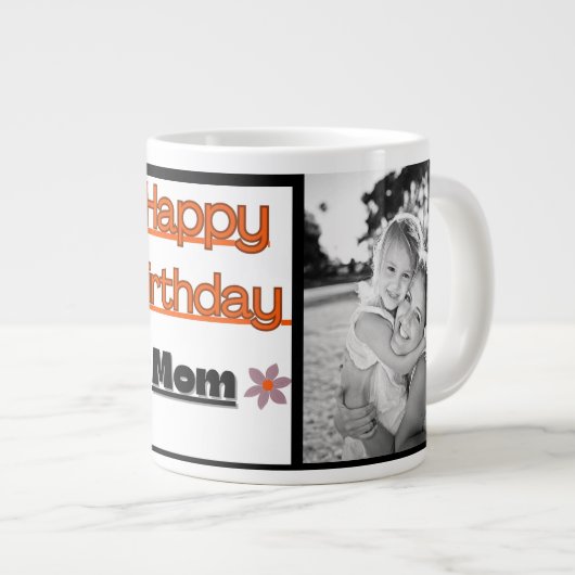 Gelukkige verjaardag moeder, beste moeder, aangepa grote koffiekop (Voorkant rechts)