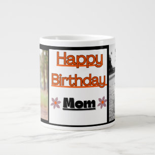 Gelukkige verjaardag moeder, beste moeder, aangepa grote koffiekop