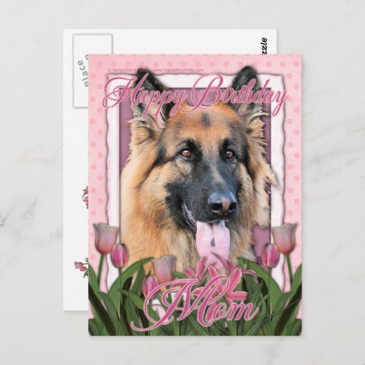 Gelukkige Verjaardag Moeder - Duitse Herder - Kans Briefkaart (Voorkant / Achterkant)