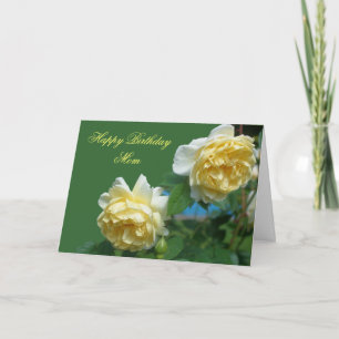 Gelukkige Verjaardag Moeder Gele Rozen Bloem Foto Kaart