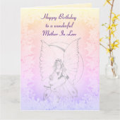 Gelukkige Verjaardag Moeder in Law Fairy ontwerp Kaart (Gele Bloem)