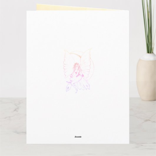 Gelukkige Verjaardag Moeder in Law Fairy ontwerp Kaart (Achterkant)