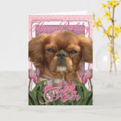 Gelukkige Verjaardag Moeder - Koning Charles Caval Kaart (Gele Bloem)