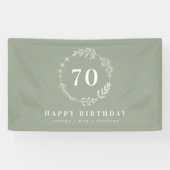 Gelukkige Verjaardag Moeder Oma Wijze Groen Blad Spandoek (Horizontaal)