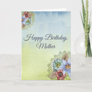 Gelukkige Verjaardag Moeder, Pastel Bloemen Kaart