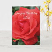 Gelukkige Verjaardag Moeder Rode Roos Bloem Kaart (Gele Bloem)
