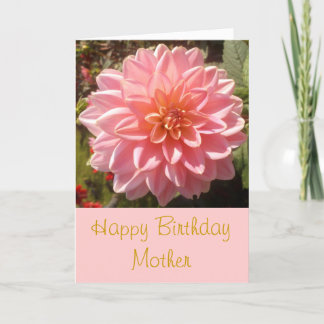 Gelukkige Verjaardag Moeder Roze Dahlia Personalis Kaart