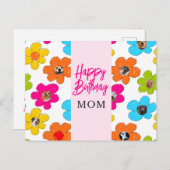 Gelukkige Verjaardag Moeder Schattige Bloem Hond F Briefkaart (Voorkant / Achterkant)