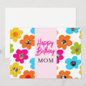 Gelukkige Verjaardag Moeder Schattige Bloem Hond F Feestdagenkaart (Voorkant / Achterkant)