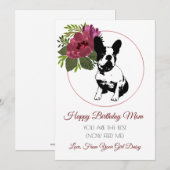 Gelukkige verjaardag moeder van de hond Franse Bul Feestdagenkaart (Voorkant / Achterkant)