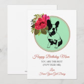 Gelukkige verjaardag moeder van de hond Franse Bul Feestdagenkaart (Voorkant / Achterkant)