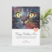 Gelukkige verjaardag moeder van reddingkat kaart (Staand voorkant)