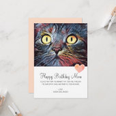 Gelukkige verjaardag moeder van reddingkat kaart (Voorkant / Achterkant in situ)