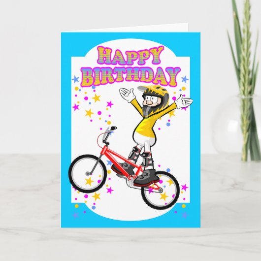 Gelukkige verjaardag, moedige en extreme ruiter kaart (Voorkant)