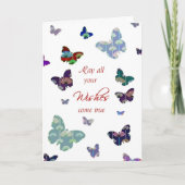 Gelukkige verjaardag moge al uw wensen uitkomen kaart (Voorkant)