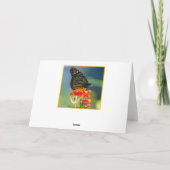 Gelukkige Verjaardag Monarch Butterfly op Red Zinn Kaart (Achterkant)