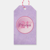 Gelukkige Verjaardag Monogram met Naam en Leeftijd Cadeaulabel (Achterkant)