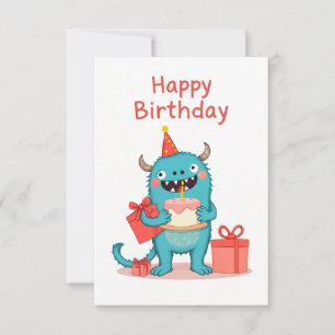 Gelukkige verjaardag monsterkaart