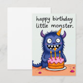 Gelukkige verjaardag monsterkaart (Voorkant / Achterkant)