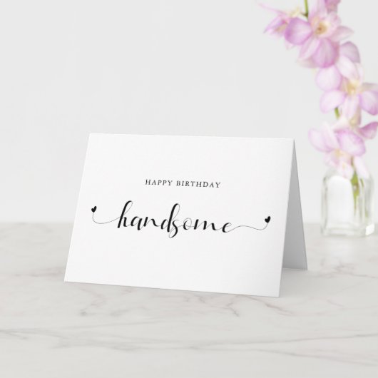 Gelukkige Verjaardag Mooi romantisch modern hart Kaart (Orchidee)