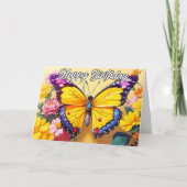Gelukkige Verjaardag Mooi Spring Butterfly Design Kaart (Voorkant)