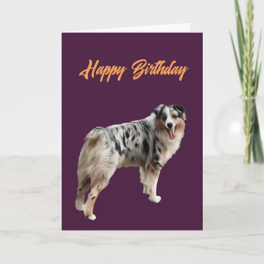 Gelukkige verjaardag mooie Australische Shepard Kaart (Voorkant)