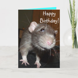 Gelukkige verjaardag! Mooie blauwe ratenkaart! Kaart