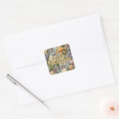 Gelukkige verjaardag mooie iris bloem bloeit vierkante sticker (Envelop)