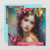 GELUKKIGE VERJAARDAG ~ Mooie jonge vrouw ~ (Voorkant / Achterkant)