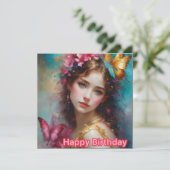 GELUKKIGE VERJAARDAG ~ Mooie jonge vrouw ~ (Staand voorkant)