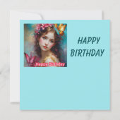 GELUKKIGE VERJAARDAG ~ Mooie jonge vrouw ~ (Achterkant)