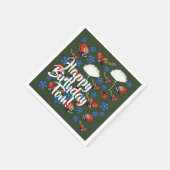 Gelukkige Verjaardag Mooie Lente Papieren Servette Servet (Hoek)