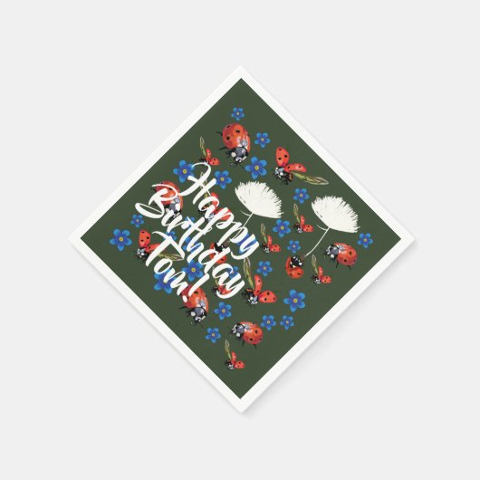 Gelukkige Verjaardag Mooie Lente Papieren Servette Servet (Hoek)