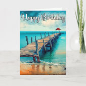 Gelukkige Verjaardag Mooie Ocean Pier Kaart (Voorkant)