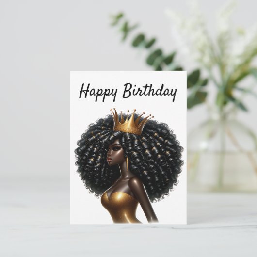 Gelukkige Verjaardag Mooie Sista Black Girl Magic  Feestdagenkaart (Staand voorkant)