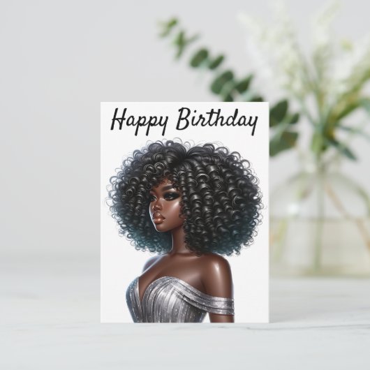 Gelukkige Verjaardag Mooie Sista Black Girl Magic  Feestdagenkaart (Staand voorkant)