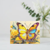 Gelukkige Verjaardag Mooie Springtime Butterfly Ar Feestdagenkaart (Staand voorkant)