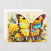 Gelukkige Verjaardag Mooie Springtime Butterfly Ar Feestdagenkaart (Voorkant / Achterkant)