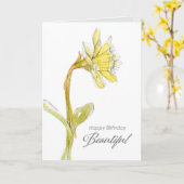 Gelukkige Verjaardag Mooie Vriend Daffodil Bloem Kaart (Gele Bloem)