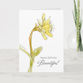 Gelukkige Verjaardag Mooie Vriend Daffodil Bloem Kaart