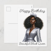 Gelukkige verjaardag mooie zwarte koningin melanin feestdagenkaart (Voorkant / Achterkant)