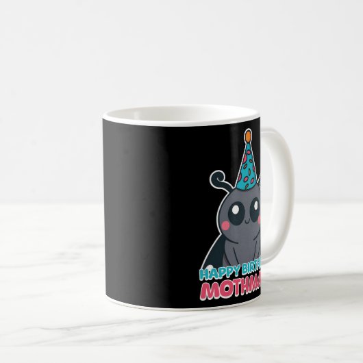 Gelukkige Verjaardag Mothman! Schattigee Mothman C Koffiemok (Voorkant rechts)