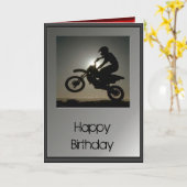 Gelukkige Verjaardag - Motorcross Kaart (Gele Bloem)