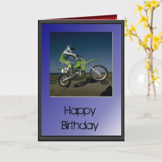 Gelukkige Verjaardag - Motorrijder Kaart (Gele Bloem)