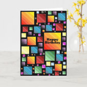 Gelukkige Verjaardag Mozaïek Kaart (Gele Bloem)